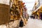 Bari, Italy - March 10, 2019: Street market for the inhabitants and tourists who walk the streets of Bari