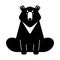 Baribal American Bear isolated. Wild predator of USA. Vector illustration