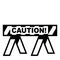 Barier with caution text-vector illustration