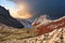 Bariloche, Argentina - scenic sunrise on a mountain trail