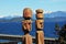 Bariloche Argentina-type of totems is usual to find them in the neighboring country of Chile, the two wooden replicas installed on