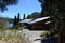 Bariloche, Argentina.Victoria Island view of wooden house in the forest