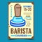 Barista Courses Creative Advertising Banner Vector