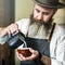 Barista Pouring Coffee Cafe Working Startup Business Concept