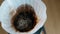 Barista Pouring Water On Coffee Ground With Filter, Hand Drip Coffee