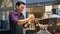 Barista preparing coffee in cafe 4k
