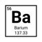 Barium atom element icon symbol. Chemical barium science icon