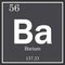 Barium chemical element, dark square symbol