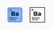 Barium, chemical element of the periodic table vector