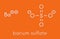 Barium sulfate BaSO4. Used as paint pigment and radiocontrast agent. Skeletal formula.