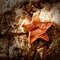 Bark star shape christmas symbol on cork