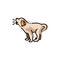 Barks golden retriever puppy color line icon. Pictogram for web page