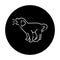 Barks golden retriever puppy color line icon. Pictogram for web page