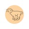 Barks golden retriever puppy color line icon. Pictogram for web page