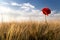 Barley field with poppy