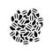 barley grain pile unpeeled glyph icon vector illustration
