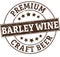 BARLEY WINE premium craft beer stamp