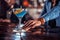 Barman concocts a cocktail in the brasserie