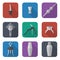 Barmen equipment icons set