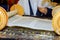 Barmitzvah reading Torah scrolls Holy city of Jerusalem on Holiday