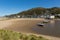 Barmouth Wales beach boats and town