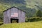 Barn with American flag on the side