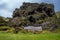 Barn built into a rock