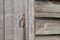 Barn door handle covered in rust