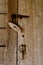 Barn door knob, latch, and hinge