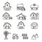 Barn & farm building icon set.