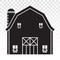 Barn or farm house with pole barns flat icon for apps or websites