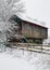 Barn on a farm in the snow in winter, Glen Rock, Pennsylvania