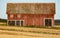 Barn in a field after harvest