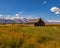 Barn in front of the Teton Range