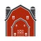 Barn house or farmhouse with pole barns flat color icon for apps or websites