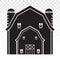 Barn house or farmhouse with pole barns flat icon for apps or websites