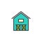 Barn house filled outline icon