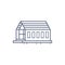 Barn house line icon - village house or wooden cabin in linear style on white background. Vector illustration.