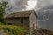 Barn in a norwegian fjord