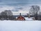 Barn on the outskirts of a city