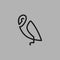Barn owl symbol on gray backdrop