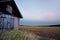 Barn in rural landscape