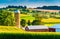 Barn and silo on a farm in rural York County, Pennsylvania.