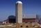 Barn, Silo, and Hay - Dairy Farm Scene