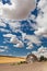 A barn with a silo in the Palouse region of Pullman, WA