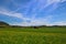 Barn on summer swiss green field