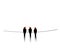 Barn swallow silhouettes on wire, vector. Birds silhouettes on wire, illustration. Wall decals, wall art work