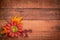 Barn wood background with fall decoration