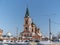 BARNAUL - JANUARY 21 City Barnaul view of the city and church on January 21, 2020 in Barnaul, Russia