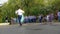 Barnaul, Russia - May 23 2021. Social dancing at street with crowd